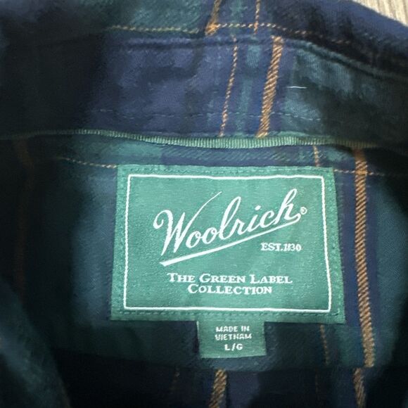 Woolrich The Green Label Collection Shirt Jacket Mens Sz Large Green Blue Plaid - Picture 4 of 5